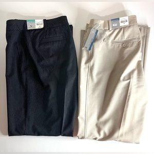 Worthington Modern Fit Trousers Heather Tumbleweed & Pin Stripe Slacks 14 NWT
